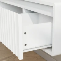 HOMCOM Meuble TV Suspendu Flottant 120 cm avec Éclairage LED et Prises, Meuble Télé pour Téléviseur 65 Pouces, Blanc(m-13)