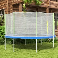 SPORTNOW Rete di Protezione per Trampolini a 8 Pali con Ingresso con Cerniera, in PE, Ø366x180 cm, Nero e Verde(m-9)