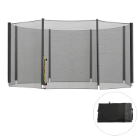 HOMCOM 13ft Trampoline Net Replacement Safety Net Enclosure Net Spare w/ 8 Poles(m-10)