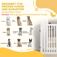 PawHut Hondenhek 81 cm Inklapbaar Houten Voor Dieren Huisdierliefhebbers Wit(m-8)