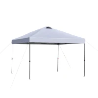 Outsunny Tuin-Paviljoen, Opvouwbare Paviljoen, Feesttent, Tuinpaviljoen Incl. Haringen Spanlijnen, Oxfordstof, 2,95 x 2,95 x 2,64 m, Wit(m-11)