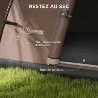Outsunny Tente de camping familiale 7 personnes étanche ventilée avec sac de transport, dim. 550L x 300l x 198H cm(m-5)