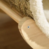 Pawhut kattenbed voor katten met plank, kattenhuis, kattenhut voor binnen, kaki(m-9)