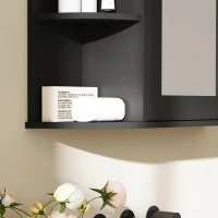 Homcom Dulapior Baie cu Oglinda – Lemn Alb 66×17×63 cm(m-9)