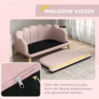 PawHut Huisdierensofa voor Middelgrote en Grote Honden tot 25 kg, Stevig Hout, Gepolsterd, Roze(m-7)