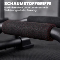 HOMCOM opdrukgrepen, set van 2, antislip opdrukgrepen, opdrukstangen, parallettes, opdrukoefeningen voor spier- en krachttraining, staal(m-6)