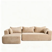 Divano angolare modulare a L con chaiselongue, design minimalista salvaspazio, seduta profonda, 279x179x83 cm, Beige(m-2)