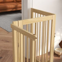 PawHut Hondenhek, vrijstaand, opvouwbaar, deur & voeten, houten frame, 220x36x91cm(m-9)
