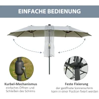 Outsunny parasol met LED-verlichting 4,5m diameter(m-6)