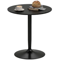 HOMCOM eettafel voor 2 personen, rond tafelblad, stalen onderstel, zwart, 70 x 70 x 75 cm(m-11)