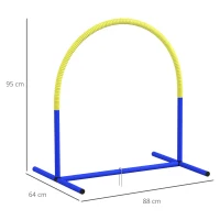 PawHut Agility-Set voor Honden, Hondentraining, 4 Bogen, voor Beginners, met Draagtas, Blauw+Geel, 88 x 64 x 95cm(m-3)