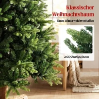 HOMCOM Kunstkerstboom 180 cm met 2419 PE- en PVC-takpunten, scharniersysteem, groen(m-5)
