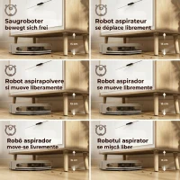 HOMCOM Bufet Modern cu 3 Sertare și Dulap, Raft Interior Reglabil și Uși Lucioase, Alb și Stejar(m-8)