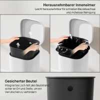 HOMCOM 30L keukenafvalemmer pedaalemmer met deksel, soft-close en openhoudfunctie voor keuken en thuis(m-6)
