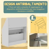 AIYAPLAY Libreria per Bambini 3-8 Anni a 3 Ripiani con Cassetto Inferiore, in MDF, 62.5x30x70 cm, Bianco(m-5)