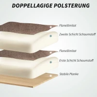 HOMCOM Ergonomische Bureaustoel met Verstelbare Rugleuning en Voetensteun, Zacht Stof, Lichtbruin(m-4)