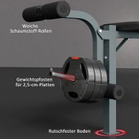 HOMCOM Multitrainingsbank halterbank inclinebank gym fitness fitnessapparaat(m-7)