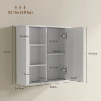 HOMCOM Clean and Simple Bathroom Storage Cabinet - White(m-3)