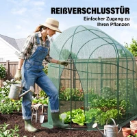 Outsunny Vogelbeschermingsnet, metalen frame, ritssluitingdeur, eenvoudig opzetten en afbreken, 3 x 1 x 1,5 m, groen(m-7)