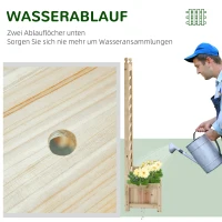 Outsunny plantenbak met latwerk natuurlijk hout 64 x 28 x 120 cm(m-5)