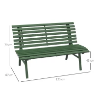 Outsunny Panchina da Esterno in Alluminio a 2 Posti a Doghe, 123x67x79cm, Verde(m-3)