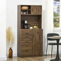 HOMCOM Credenza Moderna con 3 Cassetti e Armadietti Mobile Dispensa in Legno(m-10)