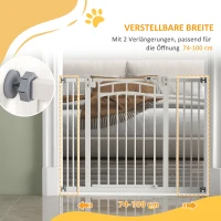 PawHut Hondentraphek, automatisch sluiten, eenvoudige bediening, 100 cm x 4 cm x 76 cm, Wit(m-7)