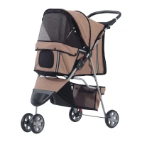 PawHut hondenwagen hondenbuggy honden pet stroller buggy 4 kleuren 3/4 wielen(m-11)