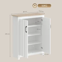 HOMCOM Sapateira 4 Níveis 12 Pares Armário para Sapatos 2 Portas e Prateleiras Ajustáveis 80x32,8x105 cm Carvalho e Branco(m-3)