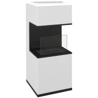 HOMCOM Cheminée au bioéthanol sur pieds avec brûleur 1,2L, environ 3H de durée de combustion couverture 20 à 25 m² en acier(m-1)