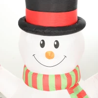 Outsunny Opblaasbare kerstsneeuwpop met 2 rendieren, 215 cm, voor buiten, met leds en tas(m-6)
