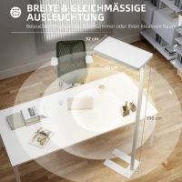 HOMCOM LED-vloerlamp, oogvriendelijk licht, vloerlamp met afstandsbediening, verstelbare helderheid, kunststof, metaal, wit(m-6)