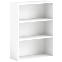 HOMCOM Estantería con 2 Ajustables y Sistema Antivuelco para Oficina Salón o Dormitorio 60x24x80 cm Blanco
