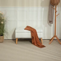 HOMCOM Gestoffeerde Bank met Opbergruimte, Fluweelachtige Stofbekleding, Houten Poten, Voor Woonkamer, Slaapkamer, Hal, 80 x 35 x 42 cm, Wit(m-9)