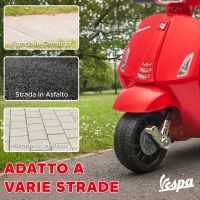 AIYAPLAY Moto Elettrica per Bambini Licenza Vespa, Batteria Ricaricabile 6V, Rotelle e Luci, Età 2-4 Anni, Rosso(m-5)