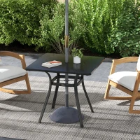 Outsunny Tuintafel voor 4 Personen, Stalen Frame, 80L x 80B x 72H cm, Zwart(m-2)