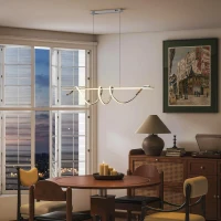 HOMCOM Pendant Light with 3 Colour Temperatures - Silver Tone(m-9)