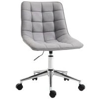 Vinsetto Ergonomic Office Chair Desk Chair with Adjustable Height Soft Breathable Fabric 360° Casters, Grey(m-10)