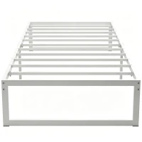 HOMCOM Bedframe met opbergruimte en lattenbodem, 32,5 cm hoog, stil, 200 x 90 cm, wit(m-15)