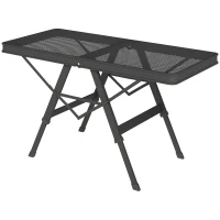 Outsunny Verstelbare Campingtafel Inklapbaar met Metalen Raster, Gemaakt van Aluminium(m-10)