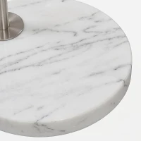HOMCOM vloerlamp, boogdesign met marmeren voet, 167 cm, zilver(m-10)