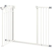 PawHut Hondentraphek, automatisch sluiten, eenvoudige bediening, 100 cm x 4 cm x 76 cm, Wit(m-9)