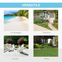 Outsunny Tenda da Spiaggia Pop Up con Porta a Cerniera, in Poliestere e Fibra di Vetro, 220x173x120 cm, Blu Chiaro e Giallo(m-7)