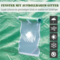 Outsunny Ruime Kas voor Elk Seizoen - Groen 445 x 190 x 200 cm(m-6)