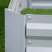 Outsunny Plantenbak, set van 2, bloembak, open bodem, stalen frame, grijs, (2 x) 100 x 100 x 30 cm(m-8)