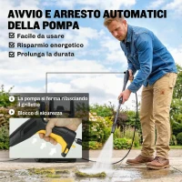Outsunny Idropulitrice 1600W, Pulitore Portatile con Ugello Regolabile, Colore Giallo(m-6)