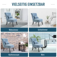 HOMCOM relaxstoel met rugkussen tv-stoel fauteuil verhoogde poten linnen(m-6)