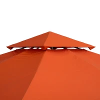 Outsunny Vervangend dak voor metalen tuinpaviljoen paviljoen partytent tuintent 3x3m, Oranjerood(m-9)