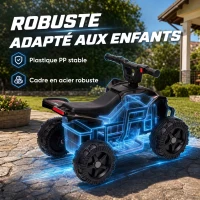 AIYAPLAY Quad Électrique Enfants 6 V, Voiture Électrique Enfants, Batterie au Lithium, Vitesse Max. 2 Km/H, 18 à 48 Mois, Noir(m-7)