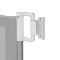 PawHut deur en traphekje oprolbaar eenhandsbediening PVC grijs(m-10)